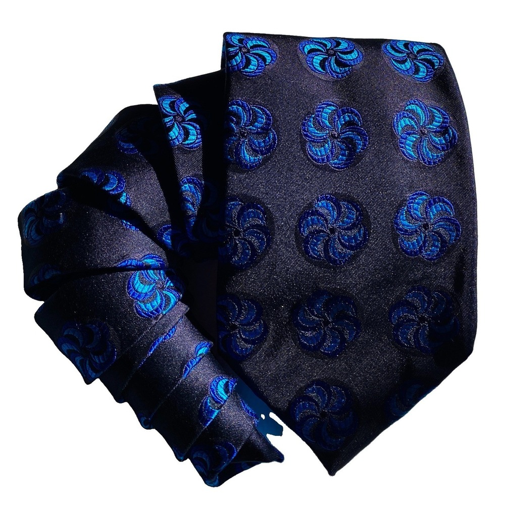 Paul Smith Vibrant Navy Sky Blue Silk Tie Italy Office Siren‎ Quiet Luxury